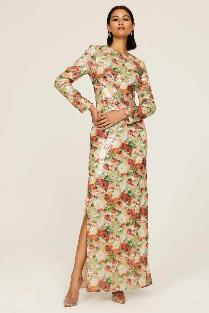 Rosetta Getty Floral Sequin Gown - Sz 4